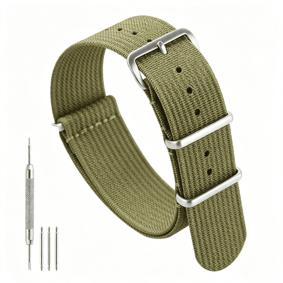 DESIGNICE Nylon Watch Band 18Mm 19 Mm 20Mm 22 Mm 24 Mm, Waterproof Military Watch Straps Replacement for Men Women, with Stainless Steel Buckle As Watch Strap for Outdoor Use