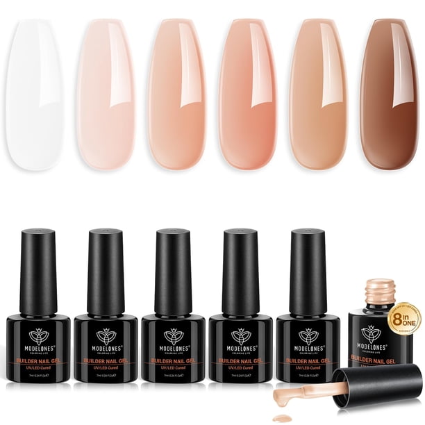 Gel Builder Set modelones Builder Gel de uñas 8 en uno, 6 colores