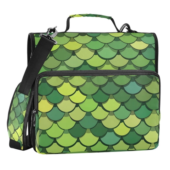 ALAZA Zipper Binder Green Scales 3 Ring Trapper Keeper File Folder Organizer Bag