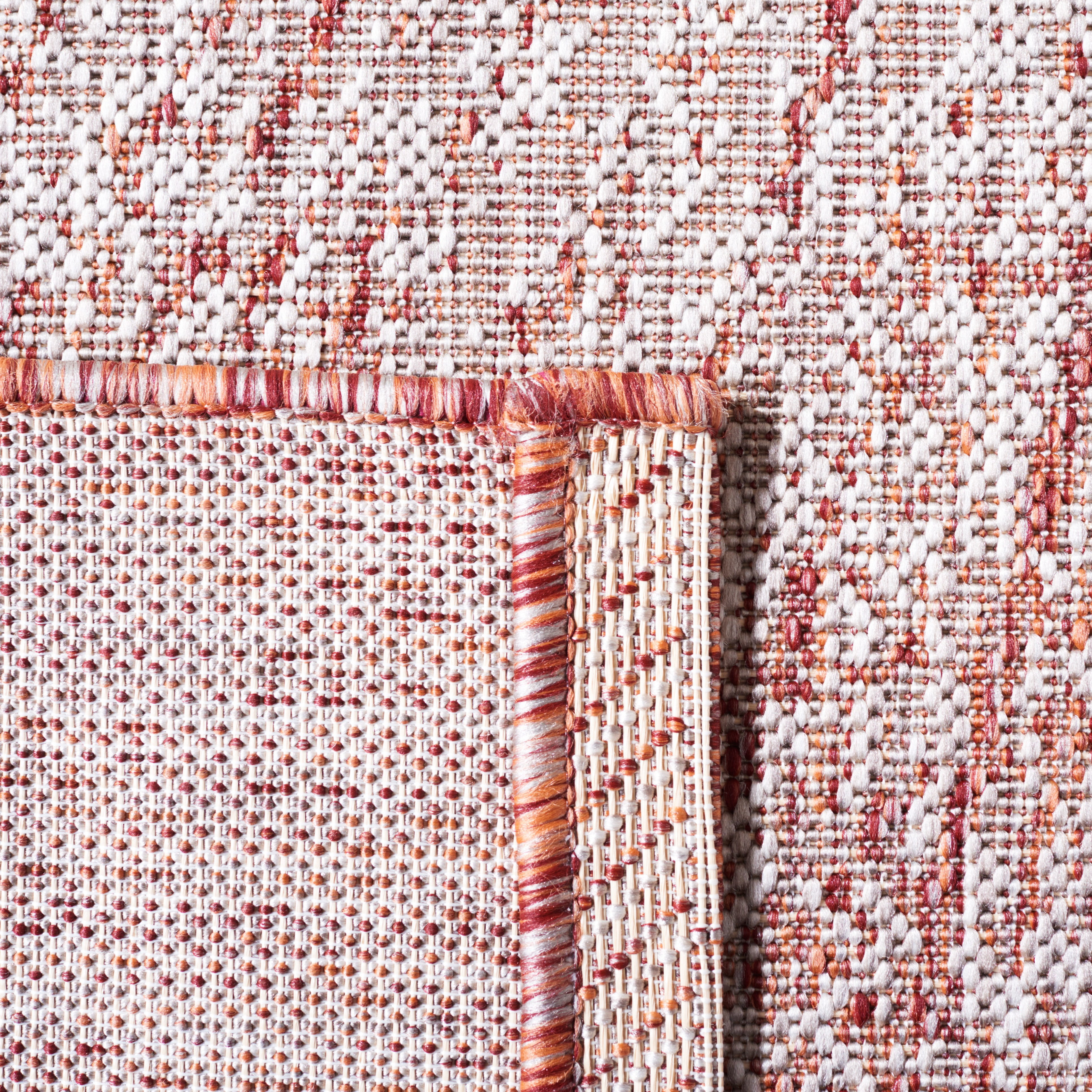 SAFAVIEH Courtyard Jaymz Radiant Indoor/Outdoor Runner Rug, Beige/Red, 2'3" x 8'