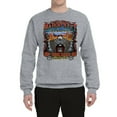 thumbnail image 2 of Wild Bobby, Main Street of America Route 66 Bike Motorcycle Cars and Trucks Unisex Crewneck Graphic Sweatshirt, Heather Grey, Large, 2 of 3