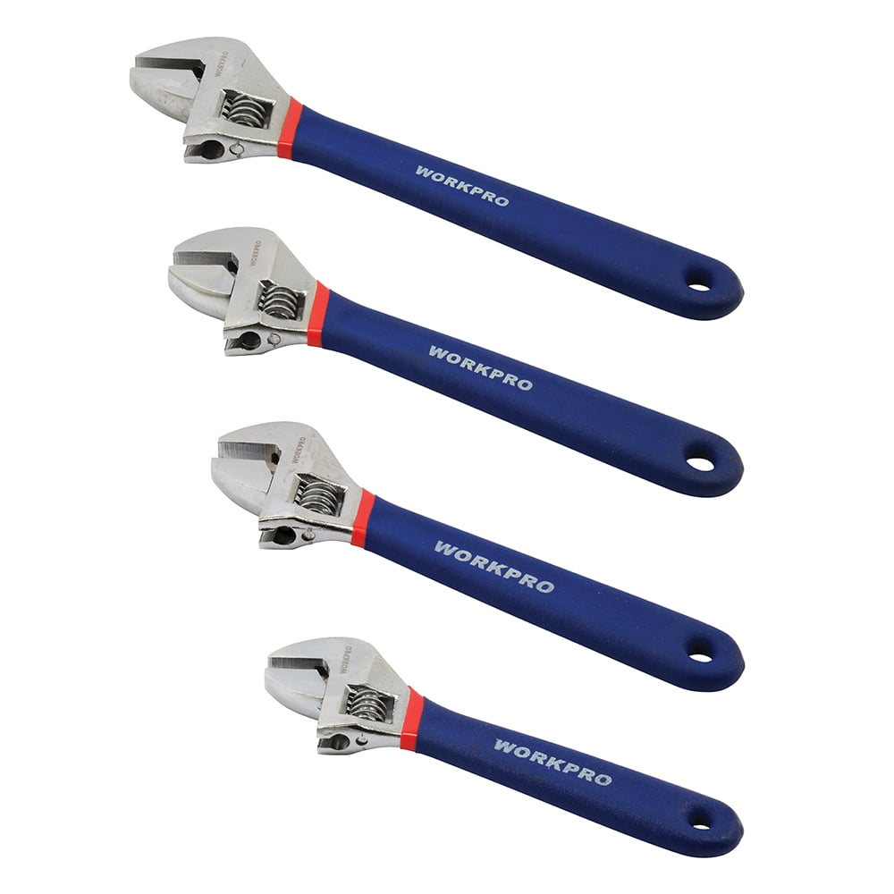 WORKPRO W003205 Adjustable Wrench Set, Chrome Vanadium Steel