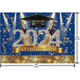 thumbnail image 5 of Fondo de graduación de 7 x 5 pies con diseño de felicitaciones de graduación, azul marino, dorado y brillante con diamantes., 5 of 5