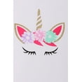 thumbnail image 3 of Infant Girls 2 Pieces Skirt Set Unicorn Glitter Floral Tank Top Tutu Skirt White Lavender 2T XS (201467), 3 of 4