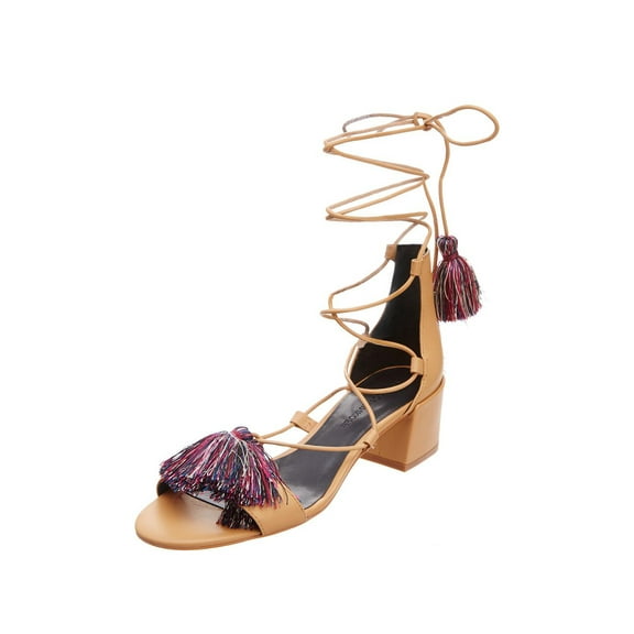 Rebecca Minkoff Women's Isla Wraparound Lace Sandals Sz 7.5 Natural