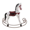 thumbnail image 3 of Caballo Mecedora de Caballito de Nórdica Pintado Vintage Adorno para Hogar Oficina Blanco Gloria Caballo mecedora de madera, 3 of 9