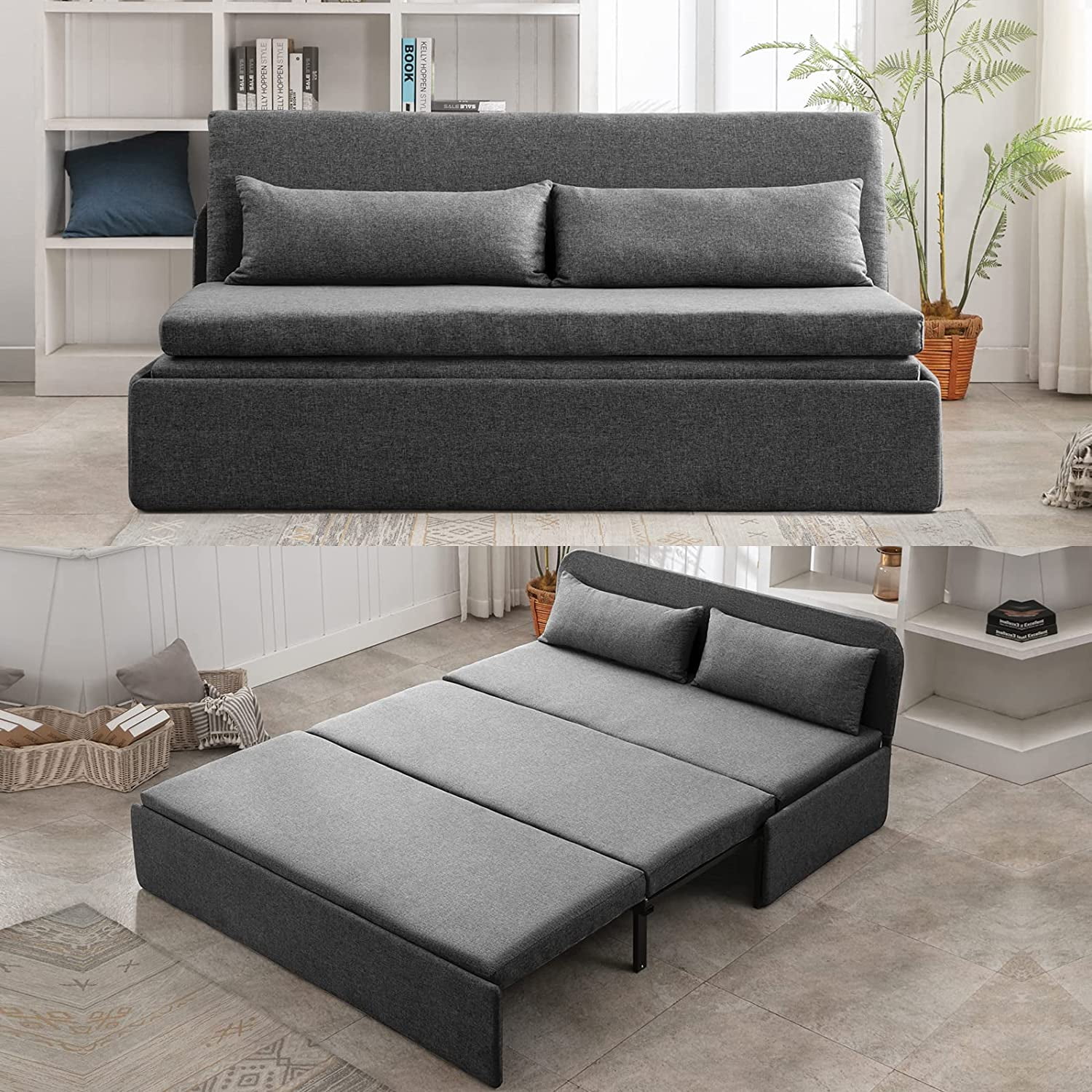 Golf tuin optellen Mjkone Queen Size Convertible Sofa Bed, Modern Pull Out Linen Sleeper Sofa  Couch, Revesible Couch Bed with Cushions&Throw Pillows for Small  Place/Apartment/Living Room/Office/Studio (Dark Gray) - Walmart.com