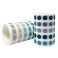 thumbnail image 3 of Wrapables Colorful Dots Washi Masking Tape, Round Circle Stickers for Scrapbooking, Planners, Bullet Points, and Journals 6M Length Total (Set of 2), Ocean & Mist, 3 of 7