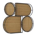 thumbnail image 5 of DecMode Brown Bamboo Shapes Geometric Wall Decor with Slatted Wood Design, 5 of 7