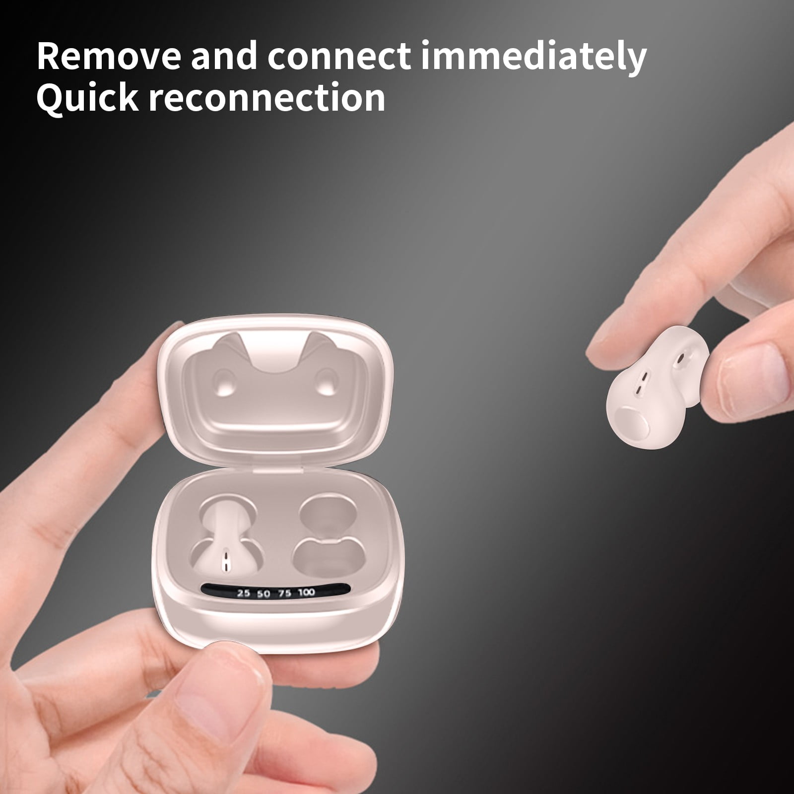 Open Ear Headphones with Mic, Bluetooth Headset with Microphone, Dual Connect Bluetooth 5.3 Headset with AI Noise Cancelling Mic & Mute Function, Wireless Headset for Work, Sports, Drive(Beige)