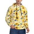thumbnail image 2 of Kdxio Striped Sunflower Daisy Print Mens Casual Hooded Collar Drawstring Hoodies Pullover Sweatshirts Casual Long Sleeve Shirts-Medium, 2 of 7