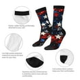 thumbnail image 3 of Gukieu Red Blue White Stars Print Contrast Color Mid-calf Socks, Sweat-wicking Athletic Socks, Unisex Clothing Accessories, 3 of 6