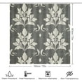thumbnail image 2 of Bathroom Mat Set, Gray Leaf Damask Pattern Printed on Bathroom Shower Curtain Sets with Rugs, Perfect for Hotel Dorm Spa Home, 72 x 72 inches, 2 of 8