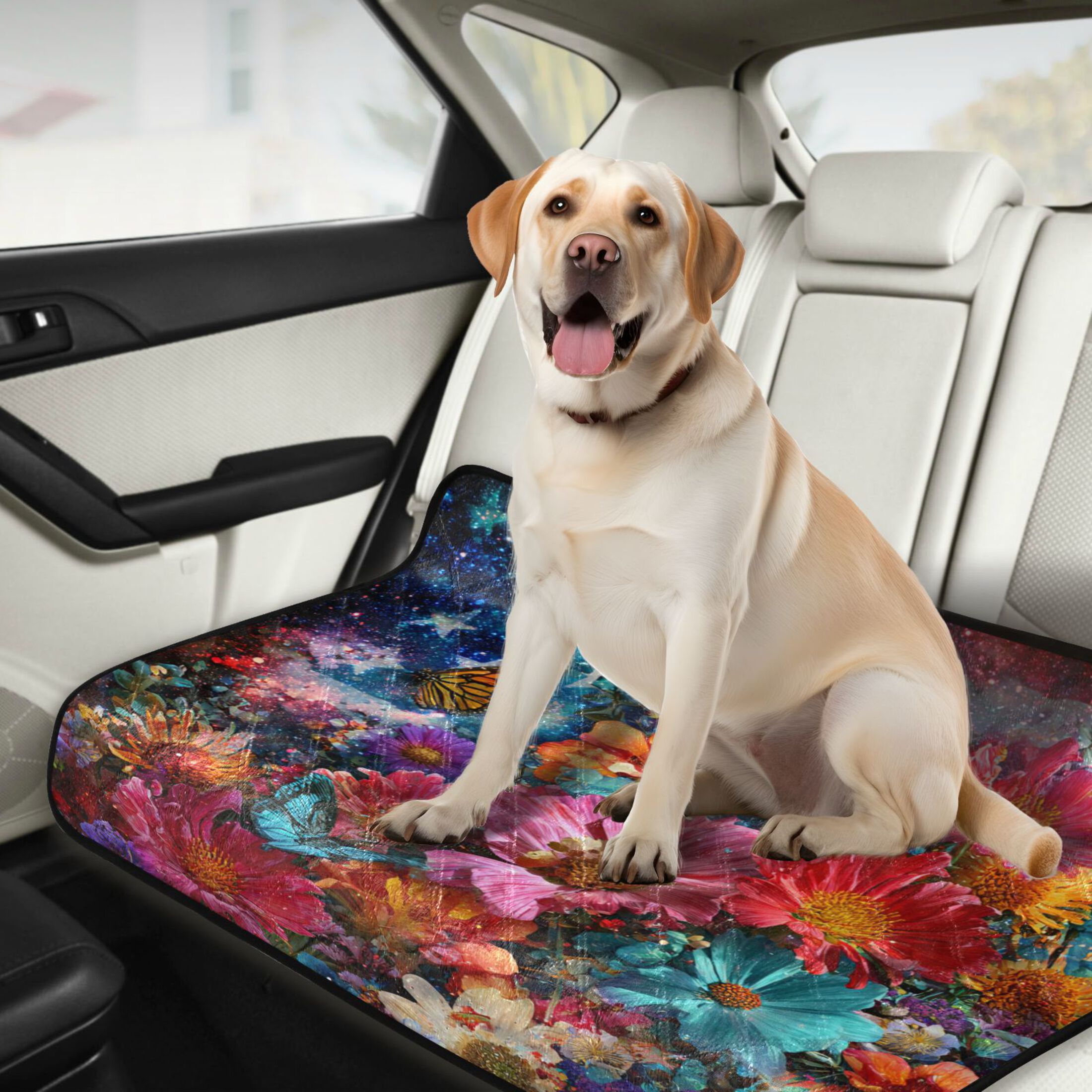 Qxltty American Flag Flower Cat litter Pads Pet Set of 2 Diaper Mats Center Anti-leakage Layer Absorbent Soft and Comfortable