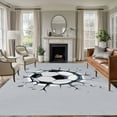 thumbnail image 2 of Abstract Football Area Rugs 5x7 ft Soccer Ball Break The Wall Modern Art Washable Rug Non Slip Indoor Carpet Absorbent Floor Mat for Living Room Bedroom Dining Room, 2 of 9
