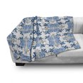 thumbnail image 3 of European Soft Flannel Fleece Throw Blanket, Roman Tile and Mosaic Design with Famous Eastern Inspired Image Print, Cozy Plush for Indoor and Outdoor Use, 60" x 80", Blue Yellow, by Ambesonne, 3 of 6