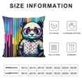 thumbnail image 5 of Orinice Panda Bear Glasses Heart Pattern Graphic Decorative Throw Pillow Cover for Home Couch Living Room Bed Sofa 24x24in, 5 of 5
