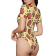 thumbnail image 3 of Gaeub Apple Women'S Short Sleeve One Piece Swimsuit Sexy High-Waisted Bodysuit For Swimming, Beach, Sports - X-Large, 3 of 9