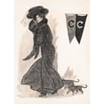 thumbnail image 3 of O. Jones 19x24 Black Modern Framed Museum Art Print Titled - College Girl Walking Cats (1905), 3 of 5