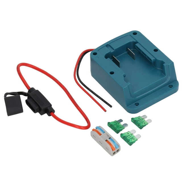 Adaptador de batería ABS Fácil cableado Conector de alimentación firmemente fijado con fusible de 30 A para robot de coche RC 14,4‑20 V