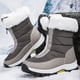 thumbnail image 5 of Zapatos para mujer, de invierno, para exteriores, nieve, aislamiento grueso, de algodón, para turismo rural, esquí, zapatillas para correr, botas vaqueras., 5 of 7