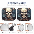 thumbnail image 6 of Naloa Vintage Leaf Flower Skull Print 2-Piece Windshield Sunshade,Foldable Car Front Window Sun Shades,for Most Sedans SUV Truck-Large, 6 of 6