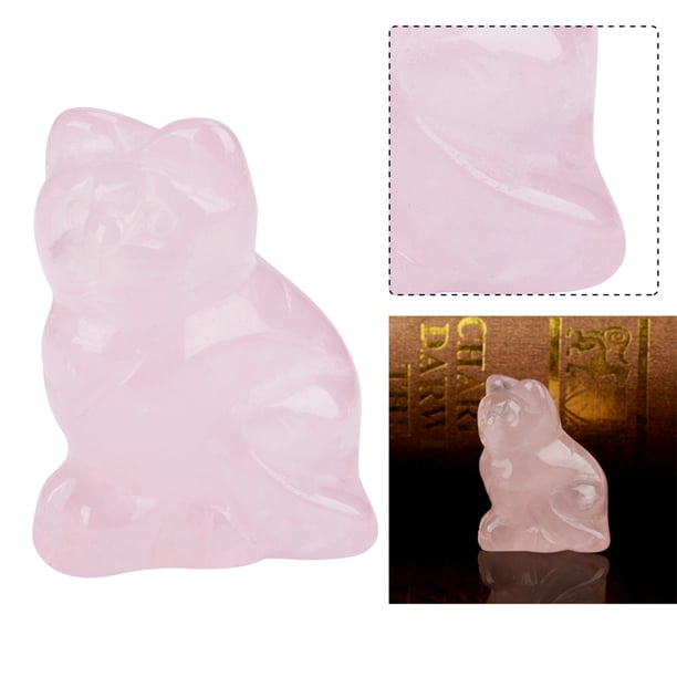 Cuarzo Rosa Tallado En Forma De Gatito Decoración Cristal Rosa, Piedra Curativa, Decoración De Piedras Preciosas Con Pulido Fino, Exquisita Artesanía Para El Hogar, Oficina,