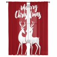 thumbnail image 2 of Merry Christmas Sheer Curtains 72 Inches Long, Red Xmas Elk Seasonal Winter Holiday Light Filtering Window Curtains for Living Room/Bedroom, Rod Pocket Voile Sheer Curtain Drapes, 52"Wx72"L, 2 Panels, 2 of 9