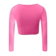 thumbnail image 5 of DuoJiaJ Women's Square Neck Shirt Long Sleeve Tees Fitted Going Out Tops Pink M, 5 of 5