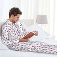 thumbnail image 6 of Sikiie Rabbit Eating Mens Pajama Set, Soft Warm Long Sleeve Sleepwear, Cozy Button-Down Pjs for Men-Medium, 6 of 7