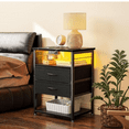 thumbnail image 3 of Night Stand with Charging Station, End Table for Bedroom Tall Nightstand with Drawers, Small Nightstand for Bedroom, 3 of 6