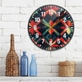 thumbnail image 3 of Yayeee Wall Clock Battery Operated 9.5" Silent Quartz Non-Ticking for Living Room Decor, Red Abstract, 3 of 8