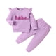 thumbnail image 1 of Gibobby Conjunto para bebé niña Conjunto de ropa para niña recién nacida, sudaderas con estampado de manga larga, ropa de Otoño Invierno de 2 uds(Morado,0-6 Meses), 1 of 5