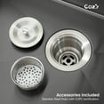 thumbnail image 2 of Stainless Steel Kitchen Sink, 27″x19″ Single Bowl, Overmount Handmade Sink in Black, with US Standard Drain and Hook, SS-BL02D-271908-2, 2 of 11