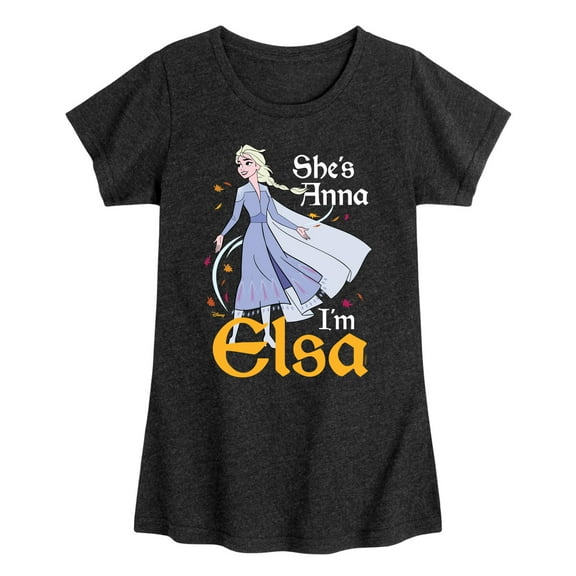 Disney Frozen 2 - She's Anna, I'm Elsa - Toddler & Youth Girls Short Sleeve Graphic T-Shirt