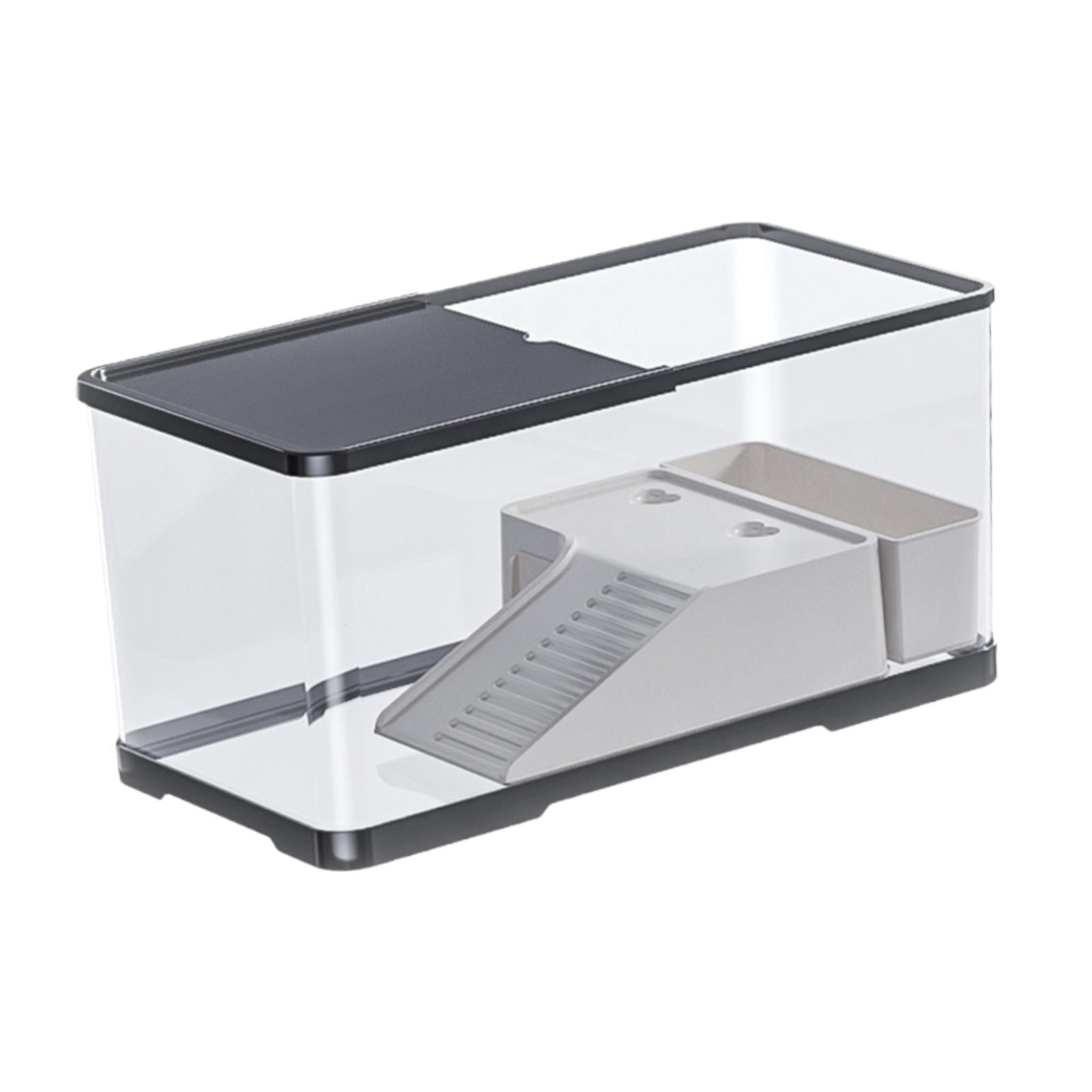 Serenable Turtle Tank, Turtle Aquarium, Sturdy with Lid, Reptile Habitat, with Platform, for Frog Snake Bearded Dragon Leopard Terrapin Medium