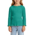 thumbnail image 6 of Nugftut Toddler Girls Thermal Tops Ruffled Crew Neck Base Layer Thermal Tops Warm Thermal Shirts Size 16-18 Months, 6 of 6