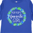 thumbnail image 4 of Inktastic Pop Pop's Favorite Girl Blue Flowers Wreath Girls Long Sleeve Toddler T-Shirt, 4 of 5