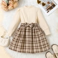 thumbnail image 2 of Zshosam Girl Dresses Girl's Dresses Long Sleeve Cute Casual Fall Dress Size 3T 4T,(Beige 3-4 Years), 2 of 9