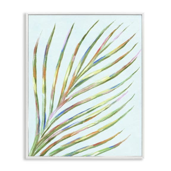 Stupell Industries Bohemian Vivid Palm Leaf Botanical White Framed Giclee Art, 11 x 14, by Lil' Rue