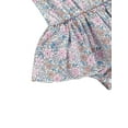 thumbnail image 5 of Franhais 2Pcs Baby Girls Outfit, Sweet Style Summer Floral Printing Lace Up Shoulder Strap Sleeveless Suspender Romper + Headwear Set, 5 of 8