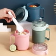 thumbnail image 3 of Injueey Taza de desayuno portátil para oficina, viaje, campamento, Picnic, aperitivos, cereales, frutas, taza de almacenamiento, contenedor de comida Cocina y Comedor Rosado Injueey HA066803-02, 3 of 6