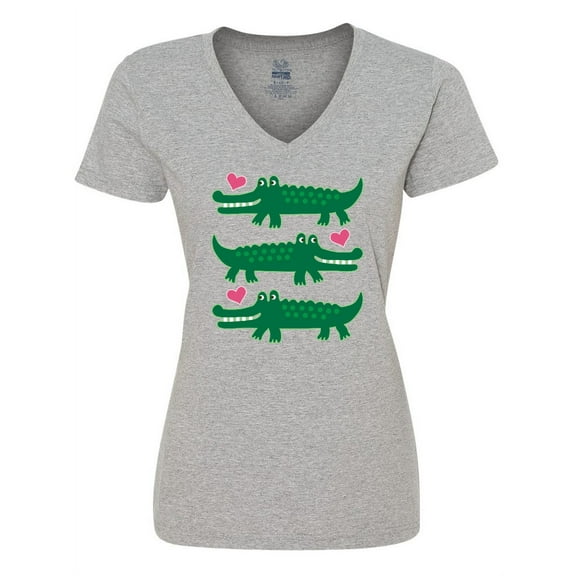 Inktastic Alligator Crocodile Reptile Women's V-Neck T-Shirt