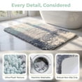 thumbnail image 6 of Unique Bargains Non Slip Machine Washable Plush Shaggy Bath Mat Grey 32" x 20", 6 of 6