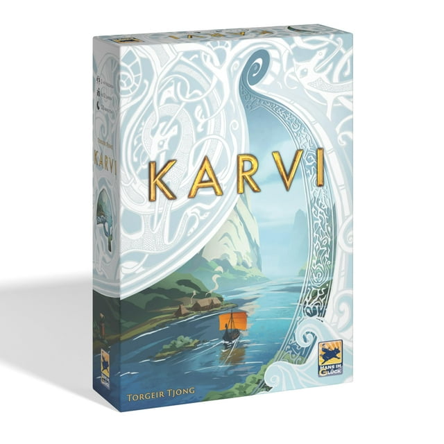 Juego de mesa Karvi: ¡saga vikinga de asaltos y comercio! Juego de aventuras épico Juego de estrategia para niños y adultos mayores de 12 años De 2 a 4 jugadores Tiempo de juego de 120 minutos Creado