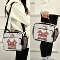 thumbnail image 5 of FORMRS Student Insulated Lunch Bag with Shoulder Strap Reusable Cooler Box for School, Beige Christmas Santa, 5 of 9