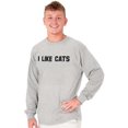 thumbnail image 5 of I Like Cats Funny Feline Pet Lovers Long Sleeve TShirt Men Women Brisco Brands L, 5 of 6
