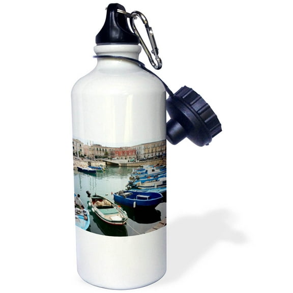 3dRose, Syracuse Port In Sicily, Italy, 21 oz Sports Water Bottle