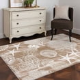 thumbnail image 3 of Brown Coastal Area Rugs 3'x5', Washable Small Throw Rugs for Living Room Bedroom, Nautical Starfish Coral Jellyfish Shell Sea Indoor Outdoor Rug Non-Slip Low Pile Carpet Runner Reversible Floor Mats, 3 of 8