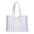 thumbnail image 4 of Women's Vintage Gingham Floral Quilted Tote Bag, Large Capacity Casual Shoulder Bag for Shopping, 4 of 6